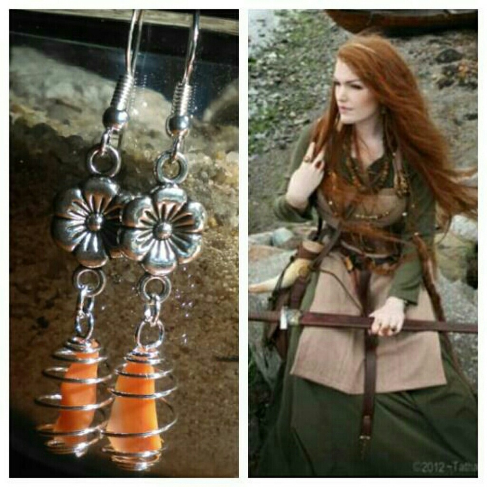 🔆SALE🔆Orange Sea-glass earrings