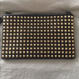Gold Studded Black Clutch