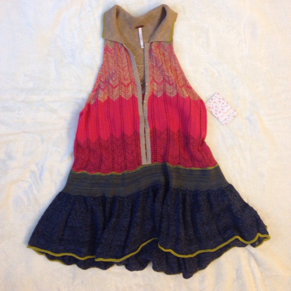 Free People Peplum Polo Collared Racerback Top