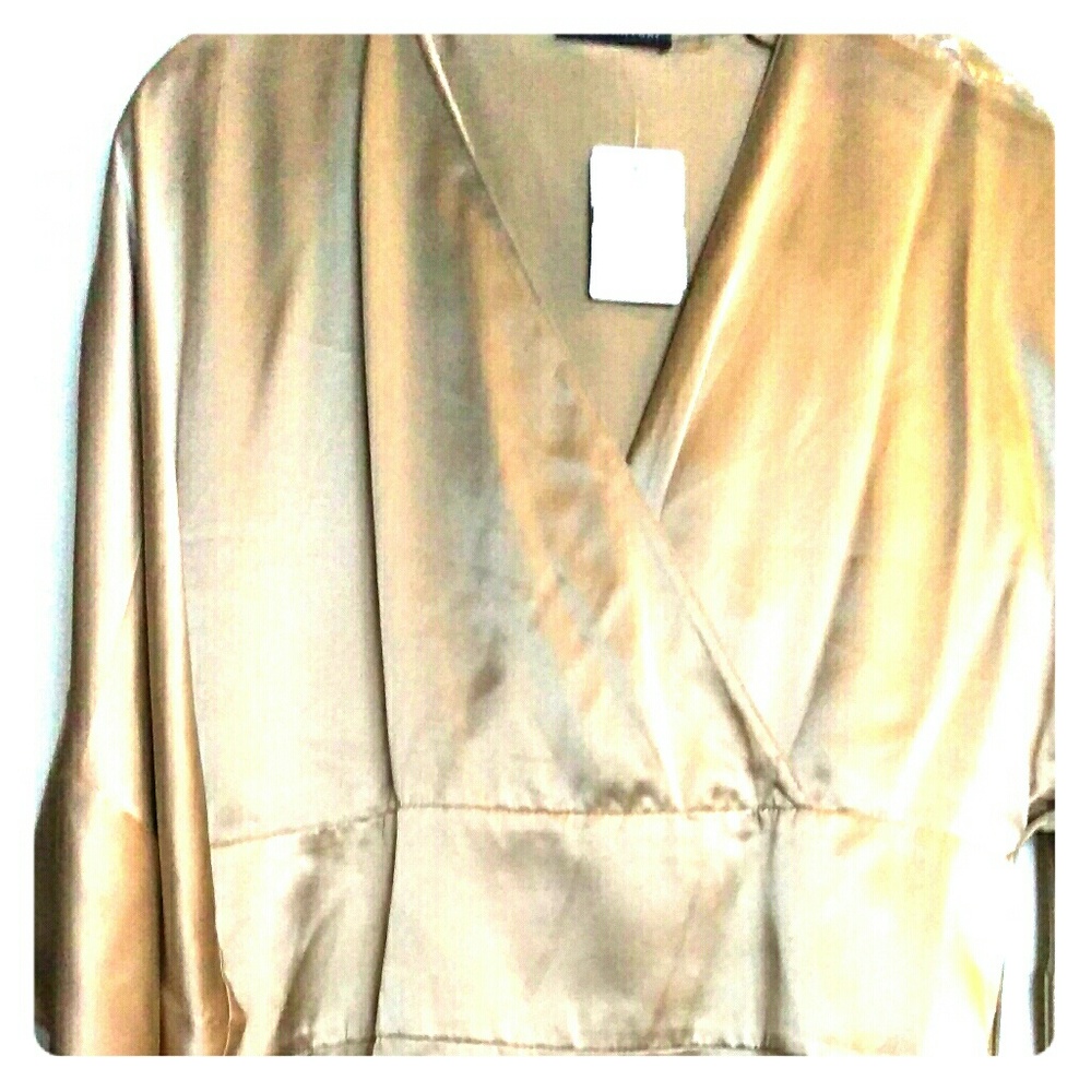 Size 10 authentic Josie Natori gold silk top