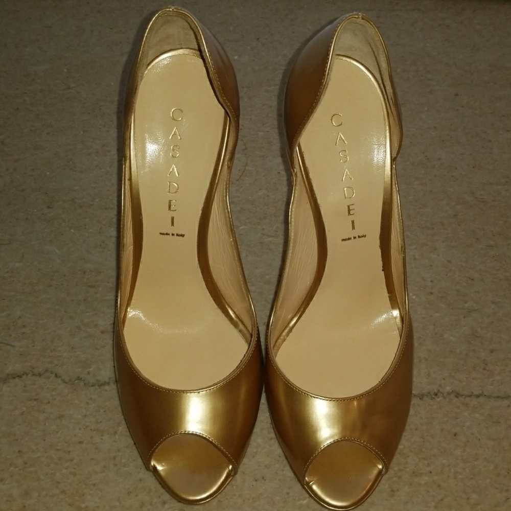 Casadei peep toe heels