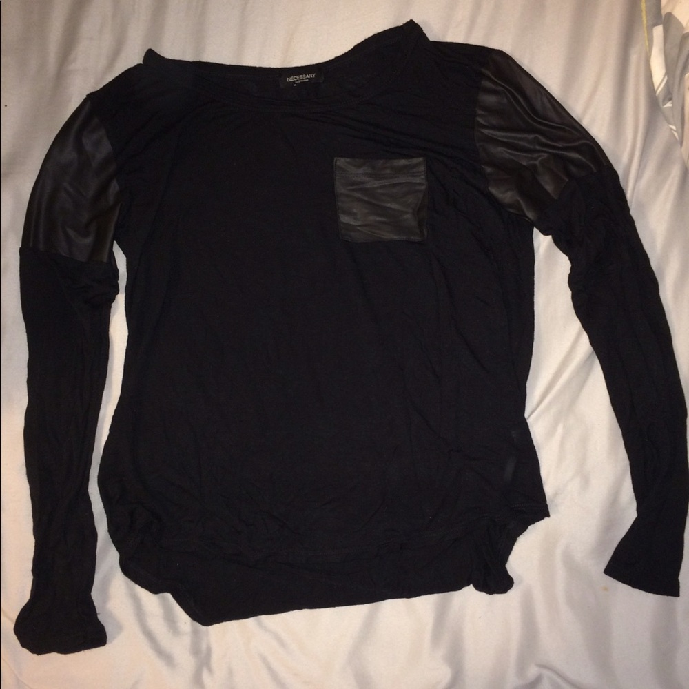 Black and leather shirt