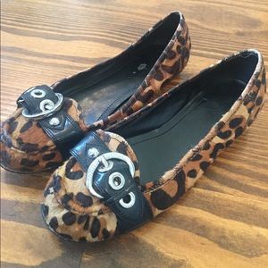 BCBG Calf hair leopard print flats
