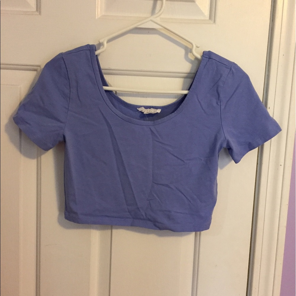 blue f21 croptop