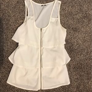 Charlotte Russe ruffle top with front zipper