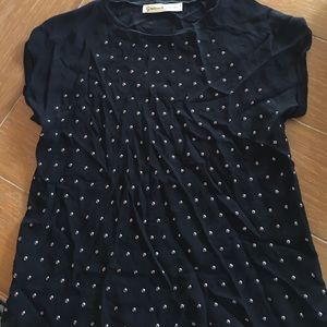 Graham & Spencer black silk studded  tee