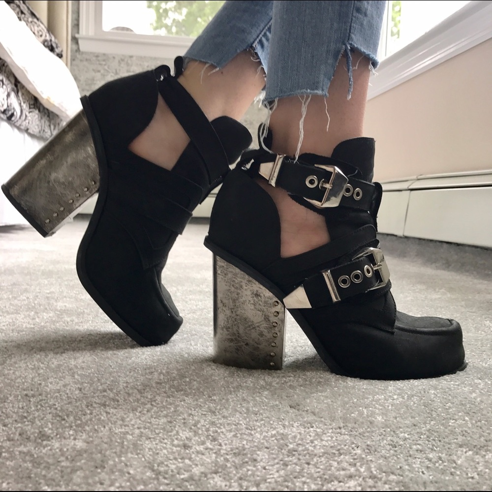 Jeffrey Campbell Black Cutout Boots