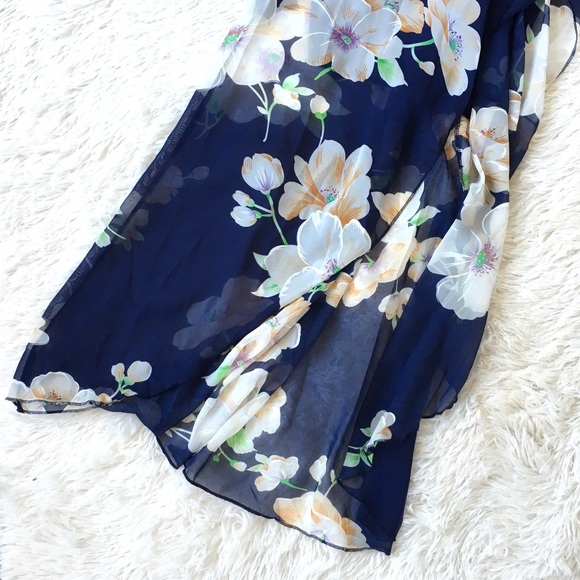 ⚜"Catalina" Floral Chiffon Maxi Wrap Dress⚜ - Picture 5 of 8