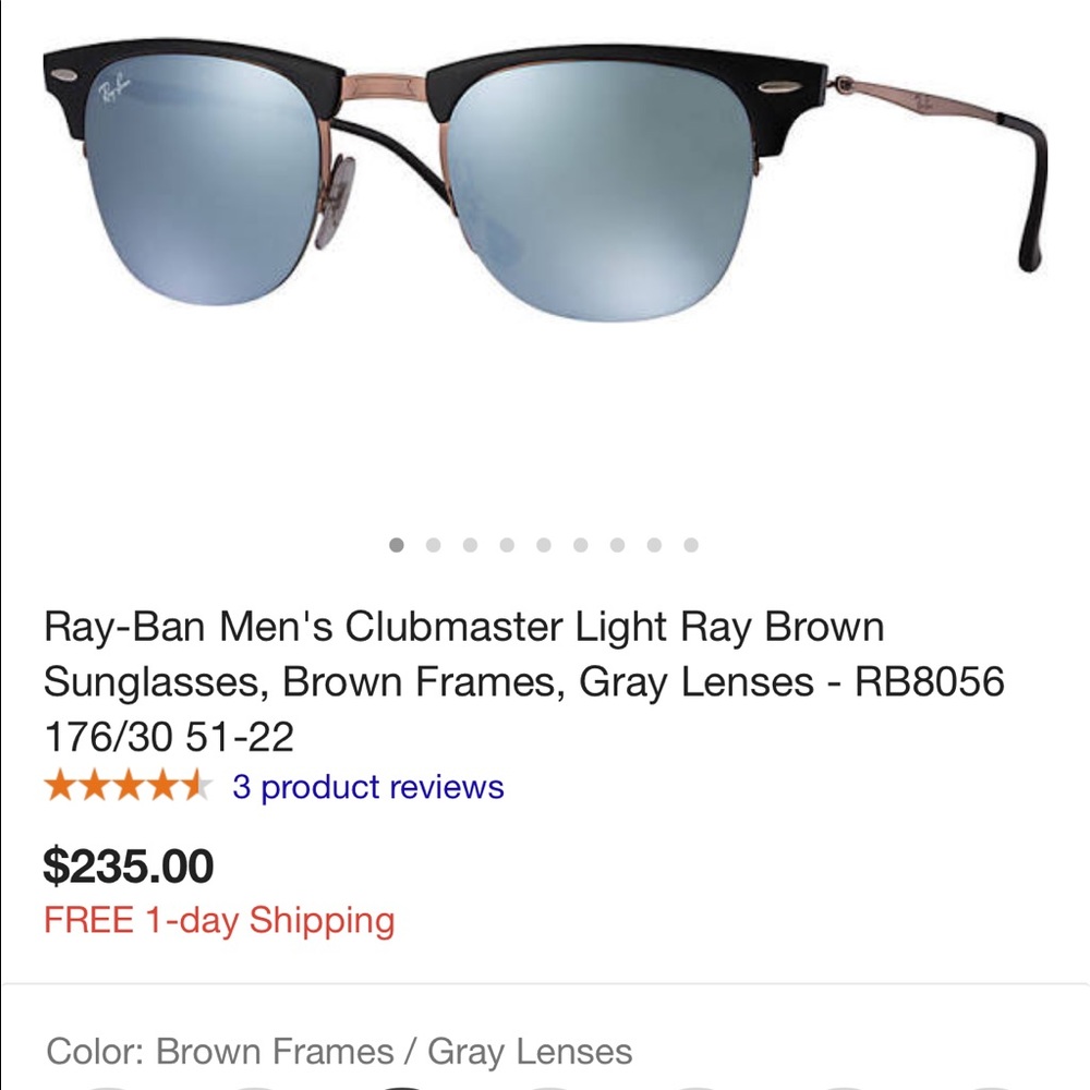 RayBan "Light Ray" Clubmasters (brand new)