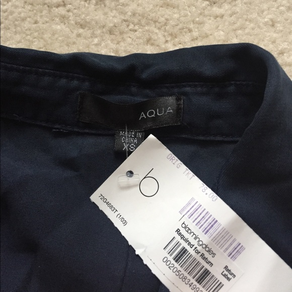 Brand New Aqua Suede Button Down - Picture 2 of 3