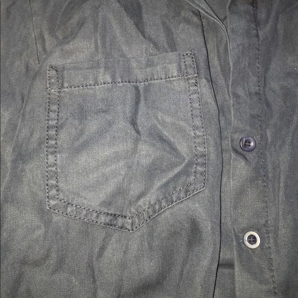 Brand New Aqua Suede Button Down - Picture 3 of 3