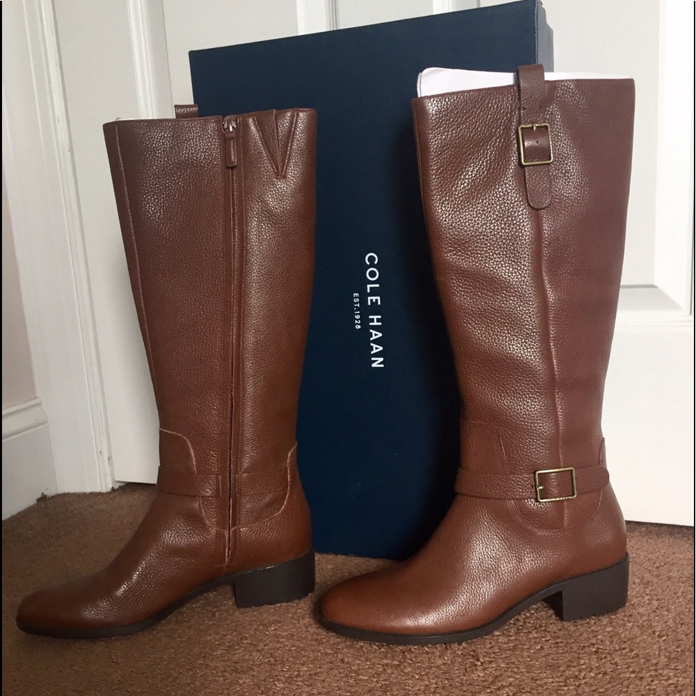 NWT Cole Haan Kenmore Brwn Leather Boots Sz 8 1/2