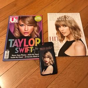 Taylor Swift magazines and phone case