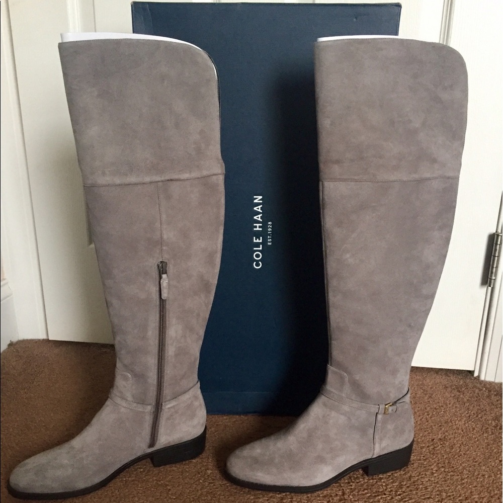 NWT Cole Haan Valentia OTK Suede Boots Size 8 1/2