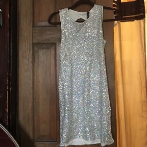 Silver white sequins