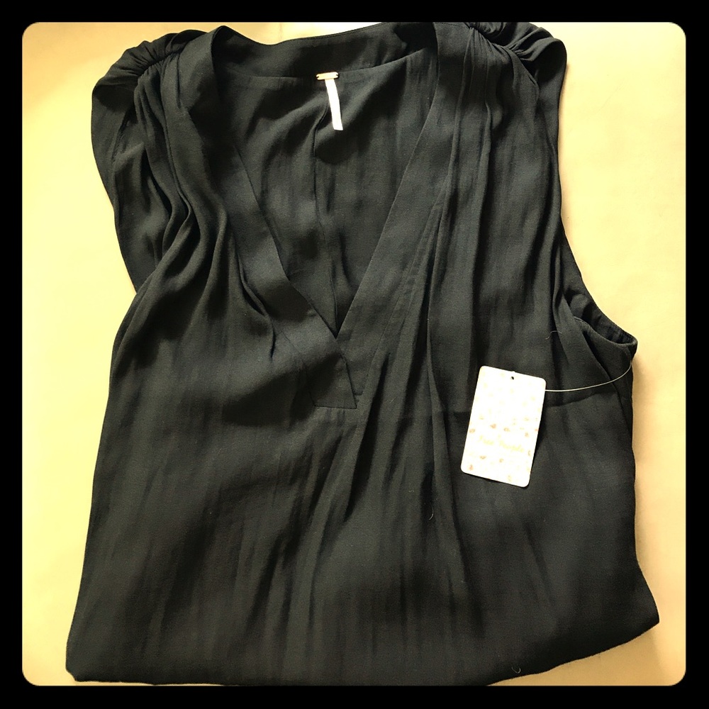 Free People Black dressy sleeveless blouse