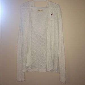 Hollister white sweater knit cardigan