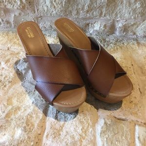 Faux Leather Wedges