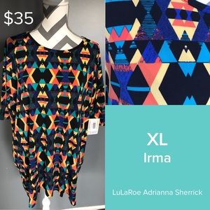 🆕💐 LuLaRoe Irma Tunic Bright Aztec Print Size XL