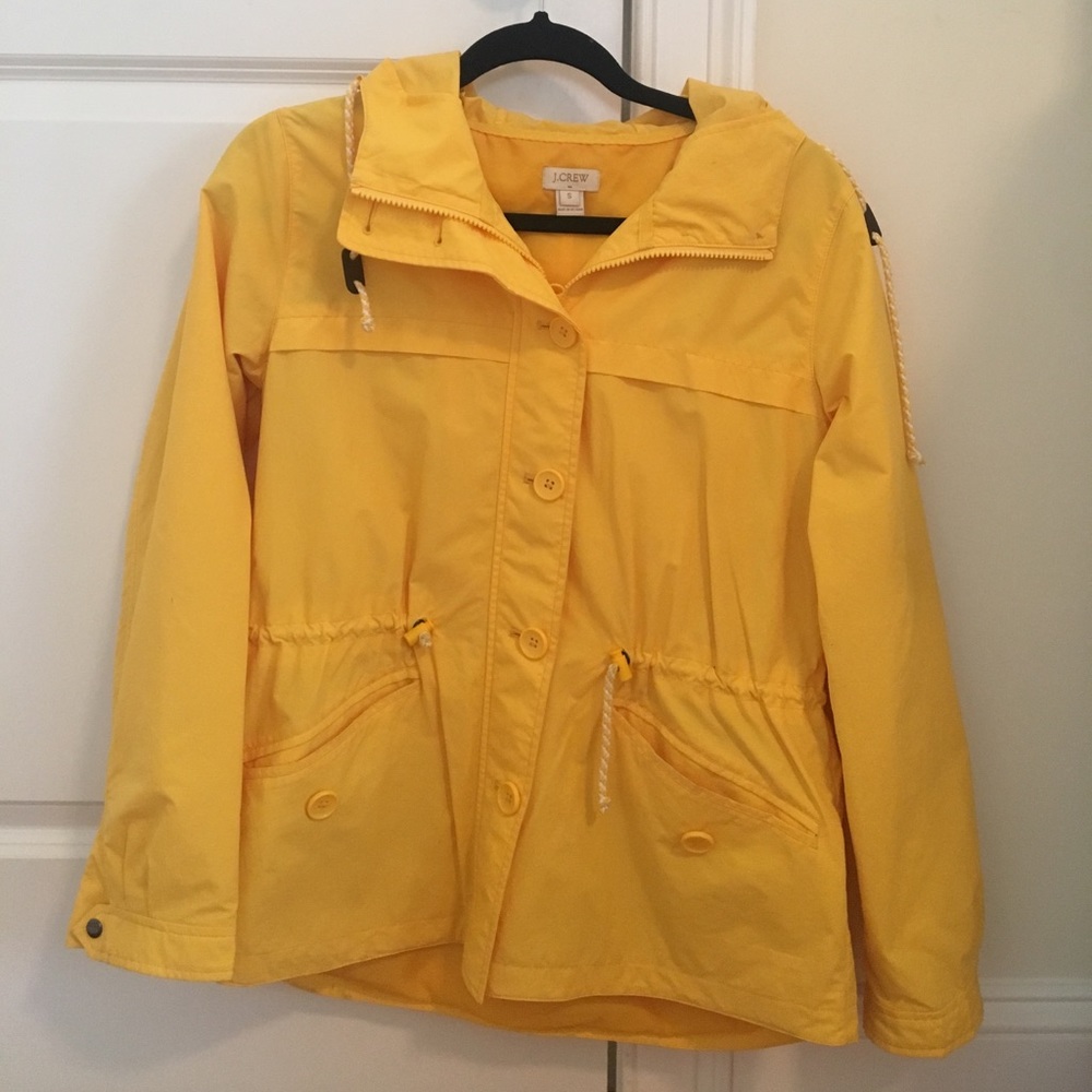 Yellow J.Crew Rain Jacket