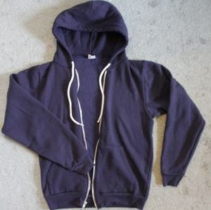 navy blue American Apparel hoodie