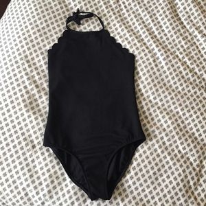 Black Scalloped One Piece