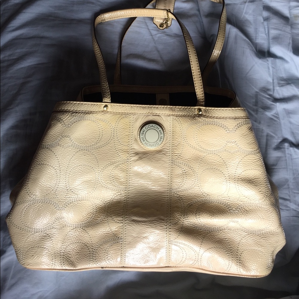 Coach Ivory Leather Handbag