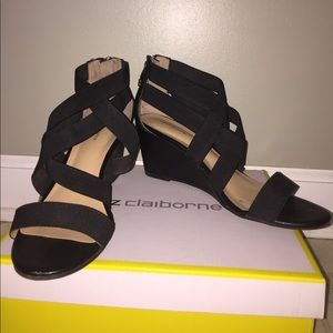Black Strappy Wedges