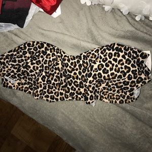 Leopard print swim top