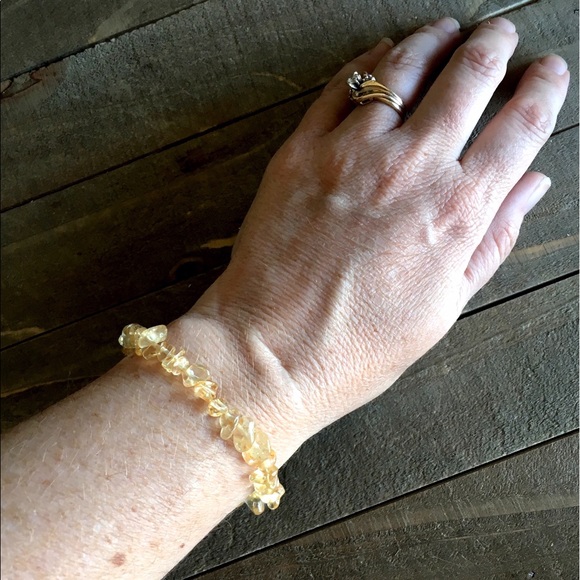 Handmade Natural Citrine Stretch Bracelet - Picture 3 of 4