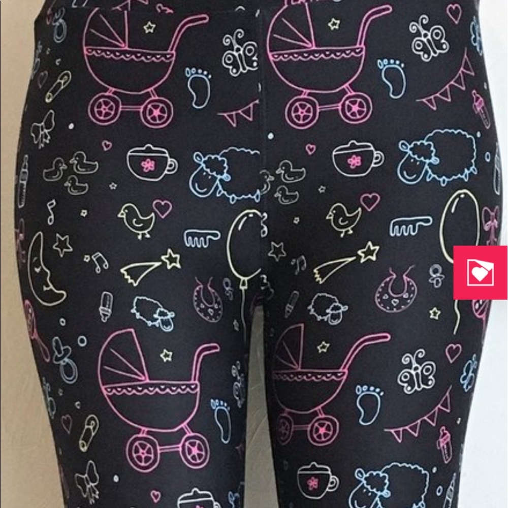 Pink Blue Baby Pregnancy Gender Shower Leggings