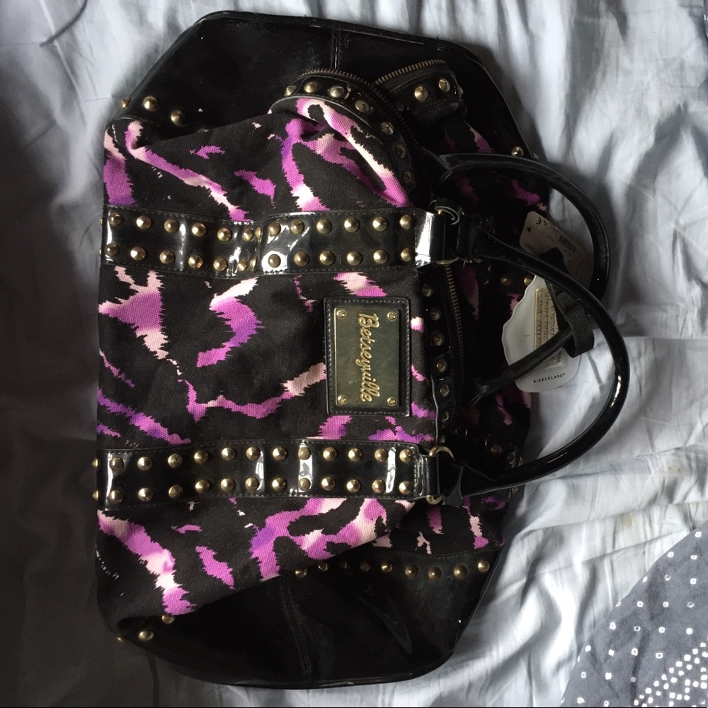 Betseyville canvas print hobo travel bag