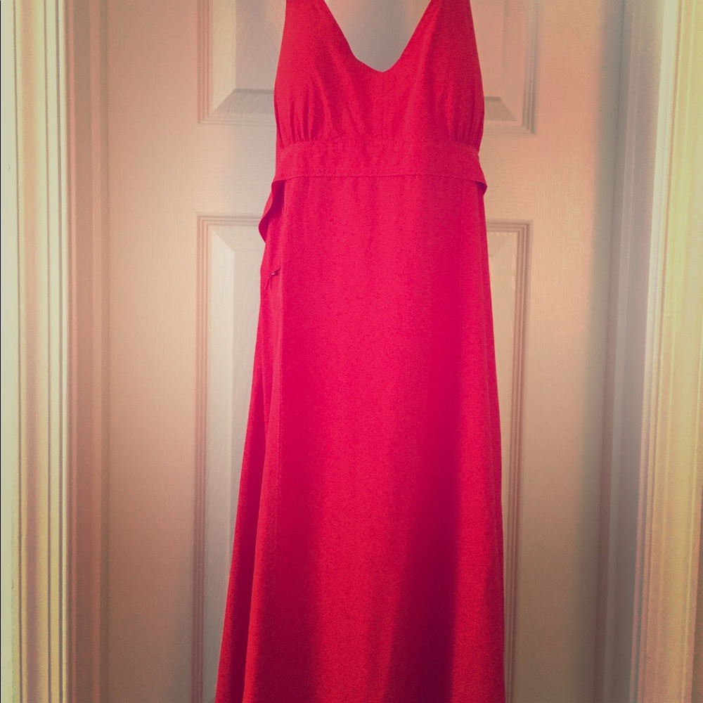 Halter red athleta dress