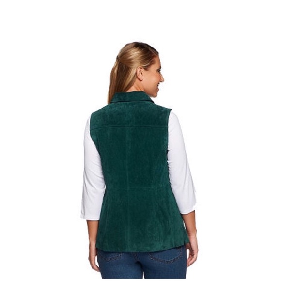 NEW Genuine Suede Dennis Basso Vest,Garnet Red,XS - Picture 2 of 5