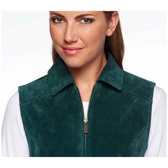 NEW Genuine Suede Dennis Basso Vest,Garnet Red,XS - Picture 3 of 5