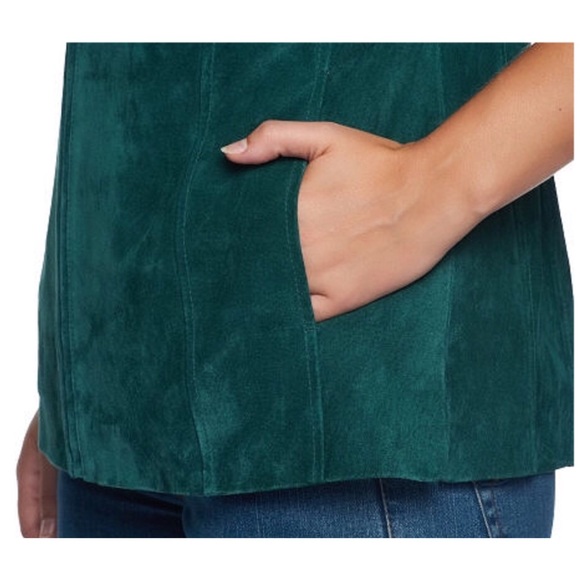 NEW Genuine Suede Dennis Basso Vest,Garnet Red,XS - Picture 4 of 5