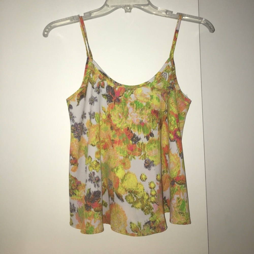 Multi colored floral tank