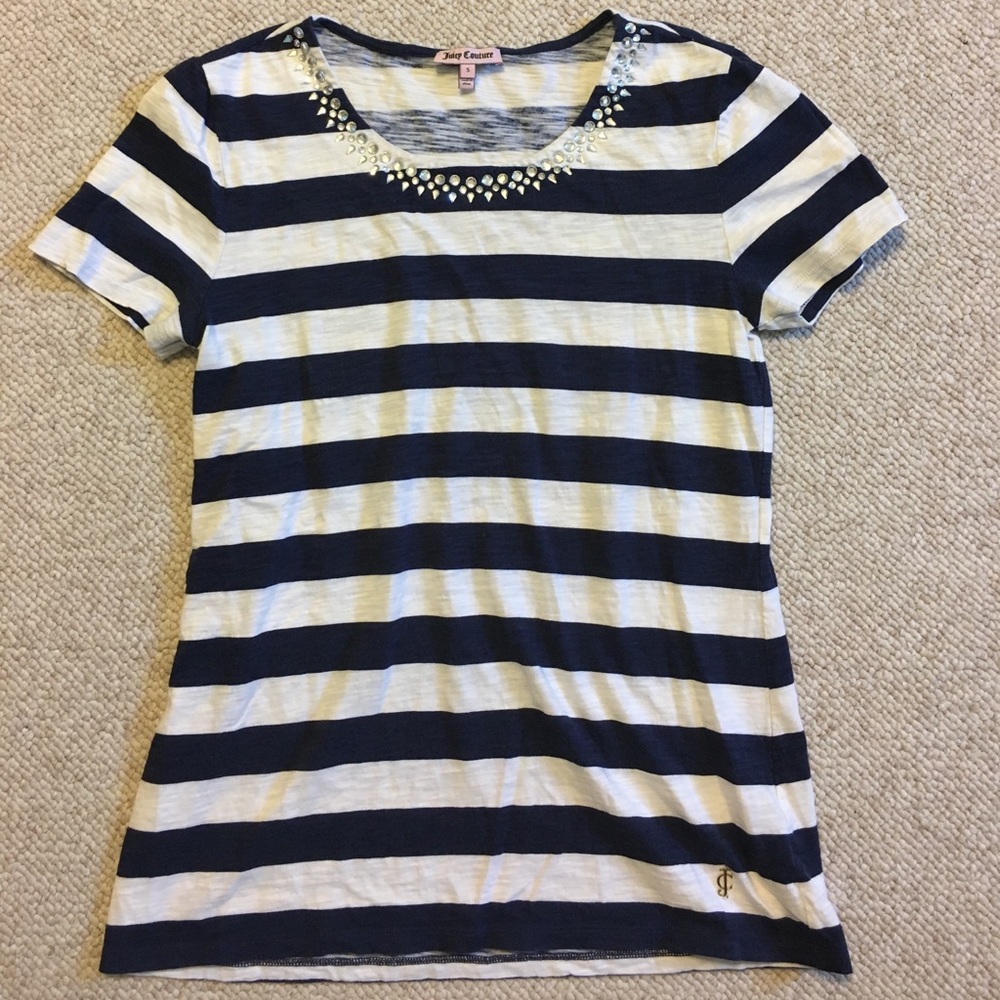 Juicy Couture Embellished Striped Shirt
