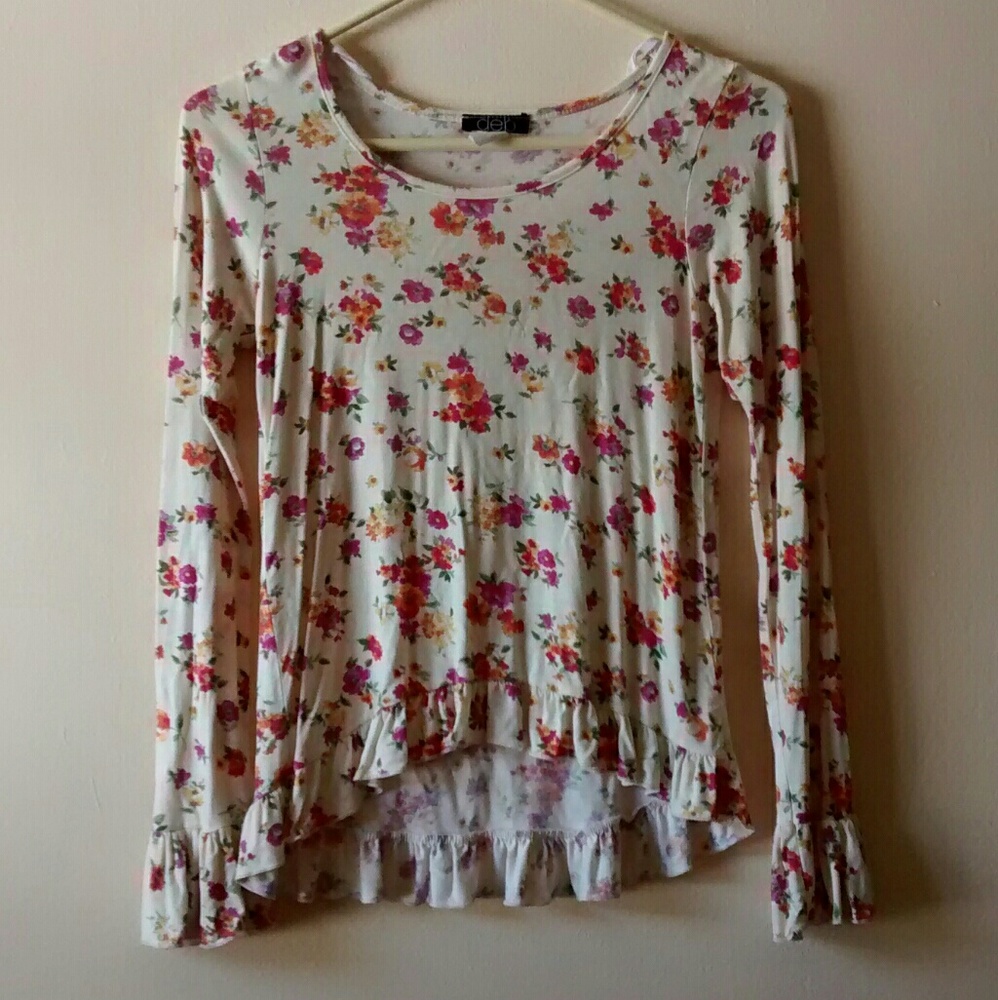 Yellow Flowing Belle top with Floral Pattern