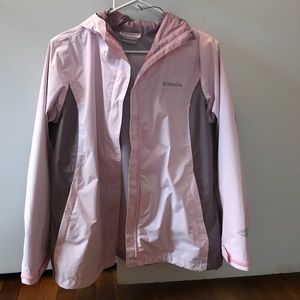Used once pink/grey Women S Columbia rain jacket