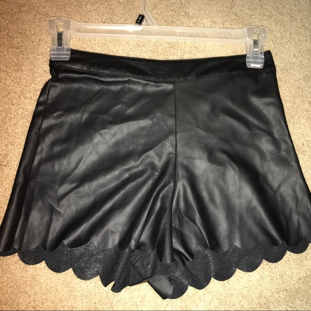 High Waisted Leather Shorts