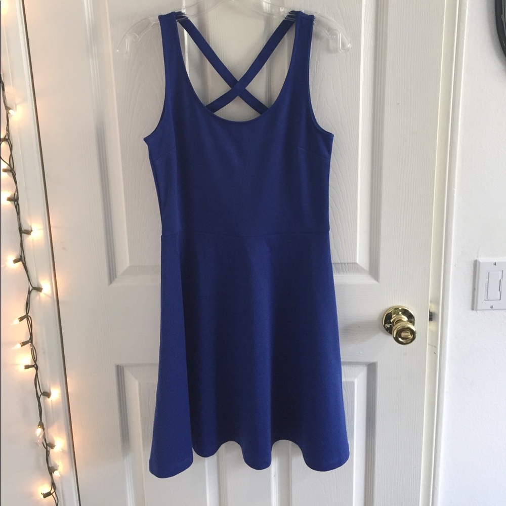 Royal blue mini dress