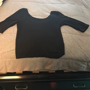 plain black 3/4 sleeve with a scoop back