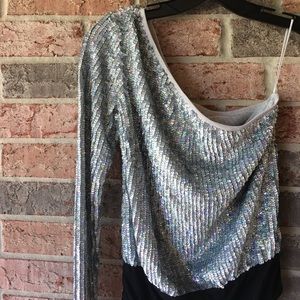 One shoulder sequined bodysuit by ASOS. Never worn