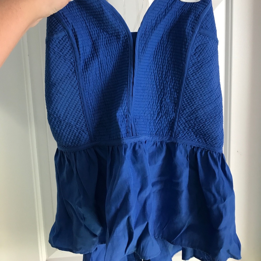 Royal blue strapless top