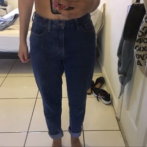 Forever 21 Dark Wash High Waist Mom Jeans