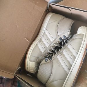 Tan , Cream , And White Adidas