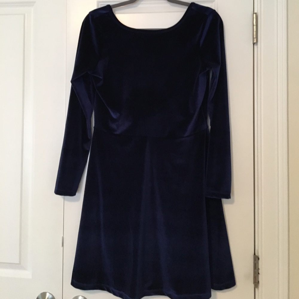 Blue velvet dress