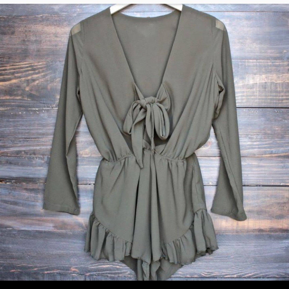 Hunter green romper