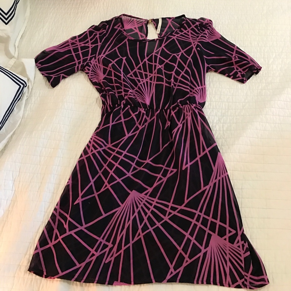 Moving sale!! Navy & purple sheer dress w/slip